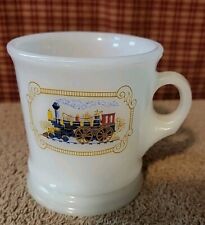 Vintage Avon Railroad Train white Milk Glass Coffee Mug Collectable Preowned picture