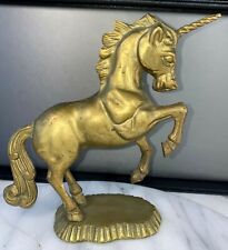 Vintage Brass Unicorn Horse Hollywood Regency Style Figurine 6 x7 Mini Sculpture picture