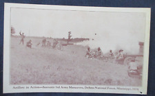 1938 DeSoto National Forest Mississippi 3rd Army Maneuvers Artillery Postcard picture