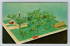 Wakarusa IN-Indiana, Aerial Diorama View Town Park, Vintage Postcard picture