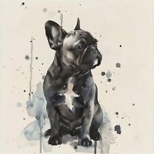 French Bulldog 12X12 Art Print Dog Watercolor Home Decor Signed by Artist picture