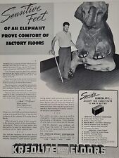 1942 Kreolite Wood Block Floors Fortune WW2 Print Ad Q1 Elephant Sensitive Feet picture