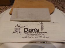 VINTAGE DAN'S WHETSTONE CO. SHARPENING STONE WITH POUCH ~ MASONIC EMBLEM & PAPER picture