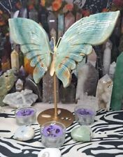 Stunning Big Druzy Caribbean Calcite Crystal Hand Carved Butterfly Wings picture