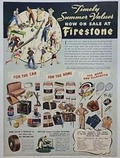 1943 Firestone Tires Timely Summer Values... Vintage 1940's Magazine Print Ad picture