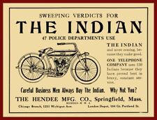 1910 Hendee Mfg. Co. NEW Metal Sign: Indian Motorcycles - Springfield, MASS, MA picture