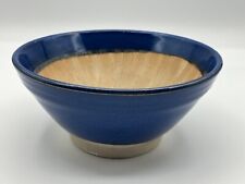 Kotobuki Pottery Mortar Bowl Japan Ceramic Blue Tan 5 3/4