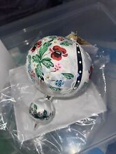 NWT & Box Christopher Radko Heartfully Yours Augustine Ball Drop Sparkly White picture