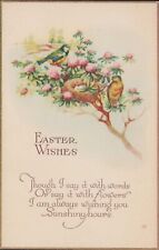 Easter Vintage Post Card 1924 Robins Nest Birds Gold Edge Posted Stamp picture