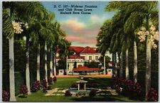 Florida FL, Hialeah Race Course, Widener Fountain, Club House Lawn, Postcard picture