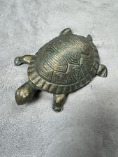 Vintage Cast Brass Metal Turtle Sculpture Figurine 7
