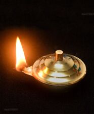 Brass Oil Lamp with Free 50 Wicks Separate Lid Beautiful Handcrafted Diya picture