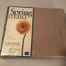 Springfield NOS King Flat Sheet 180 Thread NIP No Iron Percale picture