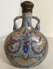  UW 1897 Vase United Wilson Double Handle Dragon Floral Vase Brass Lip & Top picture