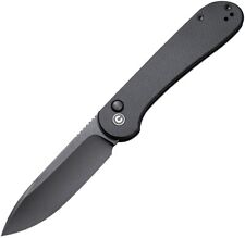 Civivi Button Lock Elementum Folding Knife Black G10 Handle 14C28N Plain C2103A picture