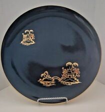 Vtg PALISSY Mandalay Pattern- Black w/Gold Embossed Pagodas, Gilt Edges, England picture