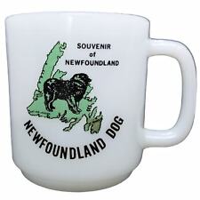 Vintage Glasbake Milk Glass Mug Newfoundland Dog Souvenir Cup RARE HTF picture