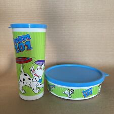 Tupperware Disney Kids Lunch Set 101 Dalmatians - Snack Bowl + Tumbler Dogs Blue picture