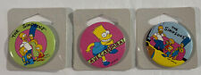 VTG 90s NOS The Simpsons 3 Button Set Homer Bart Marge Maggie Lisa Pins Pinbacks picture