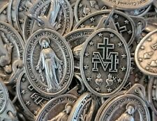Bulk Miraculous Medals Pack - 50 qty - SILVER PLATED - Italian Made - 1 Inch picture