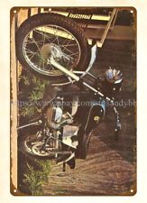 1970s Bultaco blue Motorcycle motorbike Workshop Gift metal tin sign wall decor picture