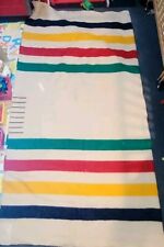 VTG HUDSON BAY Multi Stripe 8 POINT Blanket, KING SIZE 100% Wool 95