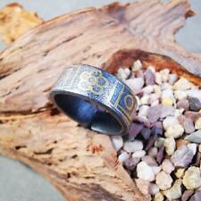 Gandhanra Unique Tibetan Ring,Dzi Totem Ring,Made of Cold Iron,Inlaid Copper picture