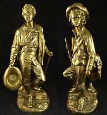 Pr.French Emile-Victor Blavier Bronze Figures w/Gold Finish. 15 ½” & 15 ¼” tall. picture