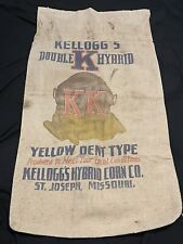 Vtg Kelloggs Double K Hybrid Seed Sack Grain Bag St Joseph Missouri picture