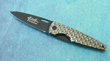 SCHRADE USA 4x4 Lockblade Knife SQ247 - NEW Diamond Plate 4 x 4 Chrome Rare 2004 picture