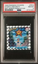 1999 Pokemon Stickers Series 1 PSA 8 Staryu and Misty Artbox #PR15 picture