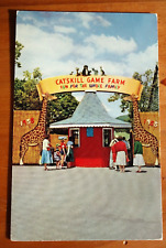 Catskill Game Farm entrance, Catskill NY chrome postcard picture