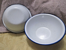 2  Enamelware Bowls  White picture