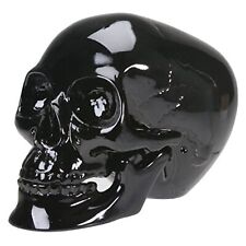Glossy Black Skull Halloween Figurine Gothic Skeleton Decoration New picture