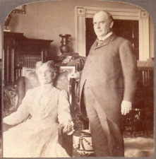 1901 President McKinley's Happiest Hours With Mrs. McKinley.  Stereoview Photo picture
