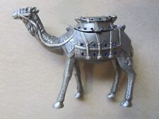 Middle-East Camel Jewelry Box Silver Blue Stones Collectable Curio picture