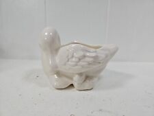 Vtg Avon 80s Ceramic White Duck with Two Babies Vase , Planter, Weiss, Brazil picture