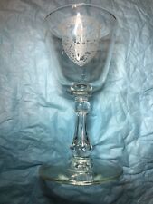 LUCHOWS RESTAURANT NYC VINTAGE CRYSTAL WINE GOBLET  & POSTCARD CIRCA 1945 picture