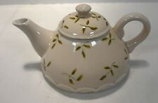 Vintage Farmhouse Harry and David lemon vine ceramic teapot Off White Tapioca picture