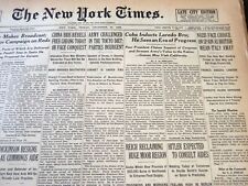 1936 DECEMBER 25 NEW YORK TIMES - CUBE INDUCTS LAREDO BRU - NT 6694 picture