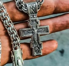 ORTHODOX CROSS STERLING SILVER CRUCIFIX 925 picture
