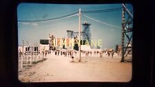 BS18 ORIGINAL KODACHROME 35MM SLIDE CONSTRUCTION SITE WITH CROWD POWER LINES picture
