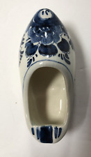 Vtg Delft Blue Porcelain Holland Clog Shoe Figurine Handpainted Floral Design 4