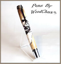 Handmade Exotic Maple Burl Wood & Resin Rollerball Or Fountain Pen ART 1306a picture