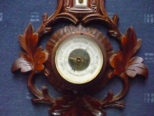 Antique black forest barometer thermometer wood early 1900's France  picture