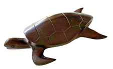 Sea Turtle Figurine Sculpture Hand Carved Ironwood 6
