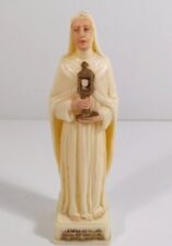 St. Clare of Assisi Patron Saint of Television Small Religious Statue Vintage  picture