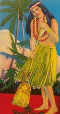 Antique Vintage 1930s - 1940s Honolulu Broom Label - Aloha Hawaiin Decor picture