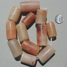 12 large cone drilled ancient agate african stone beads mali #5045 picture