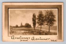 Gardiner ME-Maine, General Greetings, Antique, Vintage c1910 Souvenir Postcard picture